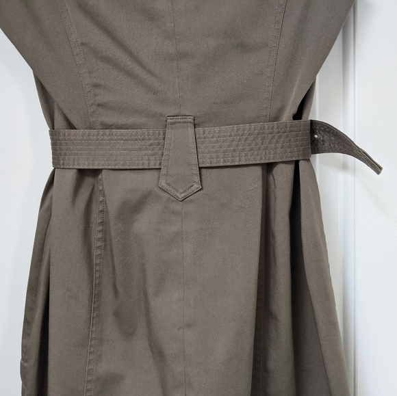 CREMIEUX Khaki Tan Brown Short Sleeve Belted Dress - Picture 8 of 11